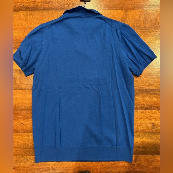 NWT Good Man Brand Men's Navy Blue Buttonless Polo Shirt Size Medium - Picture 4 of 4